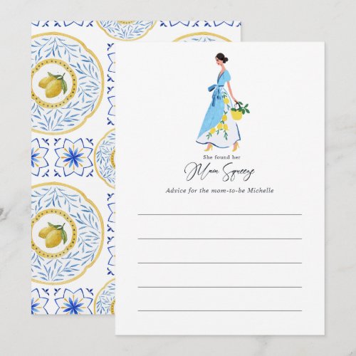 She Found Her Main Squeeze Lemon Bridal Shower Advice Card
