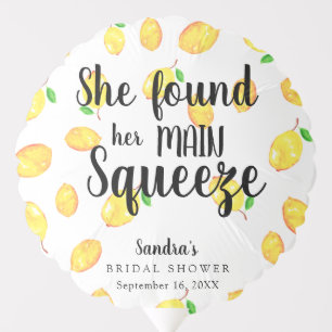 She Found Her Main Squeeze Lemon Bridal Shower  Balloon