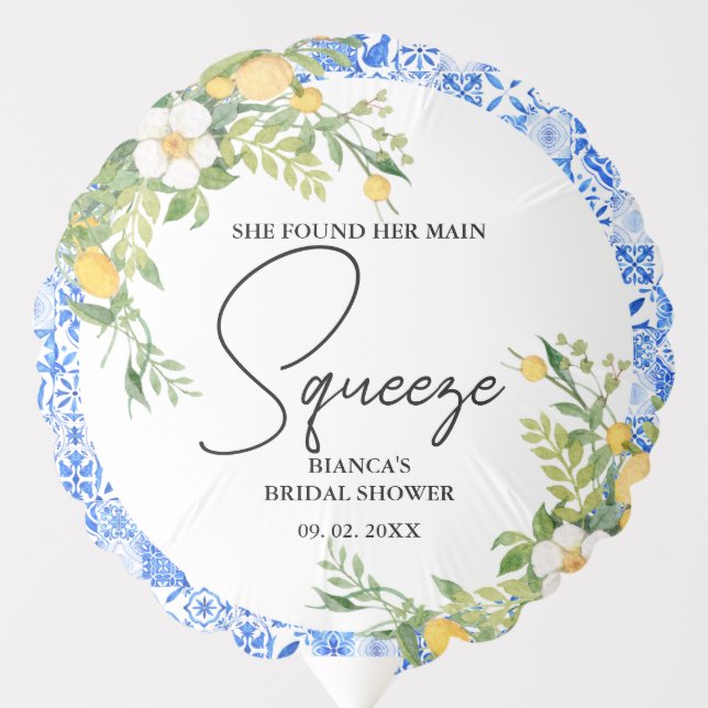 She found her main squeeze lemon  Bridal Shower Balloon (Front)