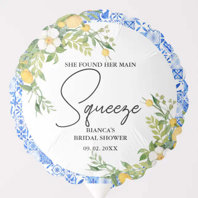 She found her main squeeze lemon Bridal Shower Balloon | Zazzle