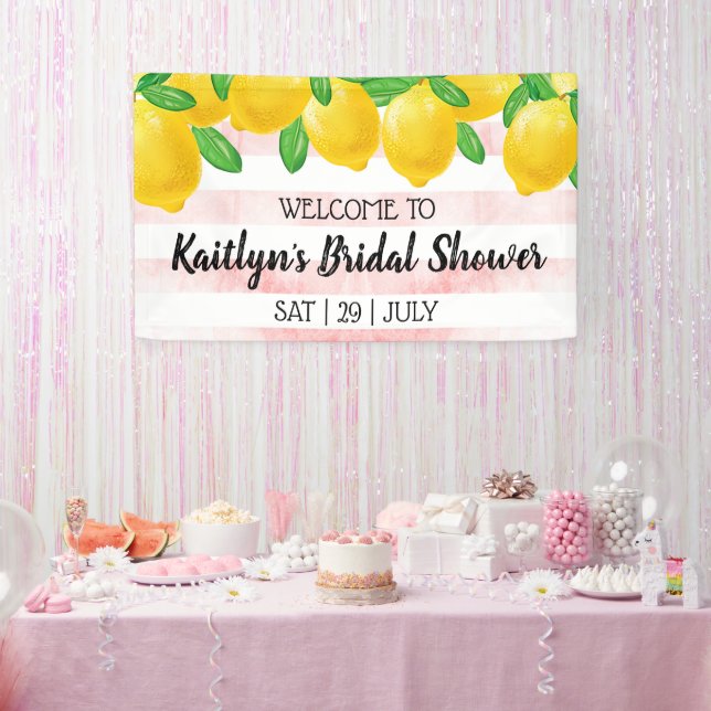 She Found Her Main Squeeze Lemon Bridal Shower Banner (Party)