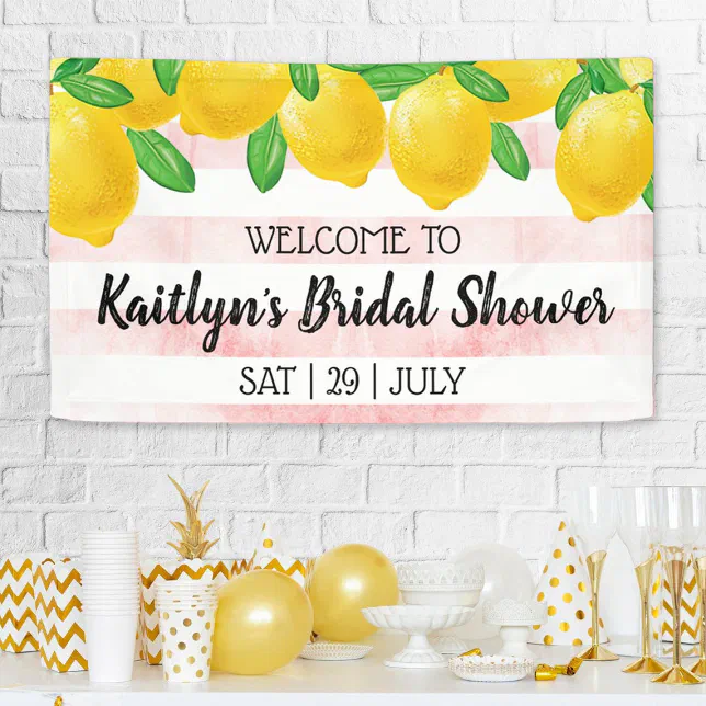 She Found Her Main Squeeze Lemon Bridal Shower Banner | Zazzle