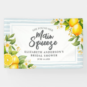 She Found Her Main Squeeze Lemon Bridal Shower Banner