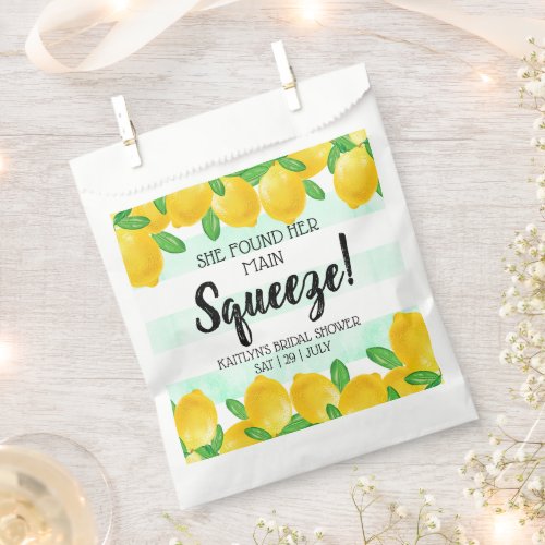 She Found Her Main Squeeze Lemon Bridal Shower Favor Bag