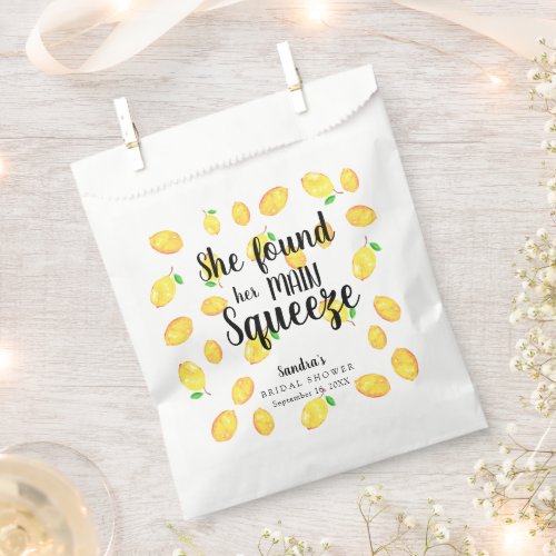 She Found Her Main Squeeze Lemon Bridal Shower Favor Bag