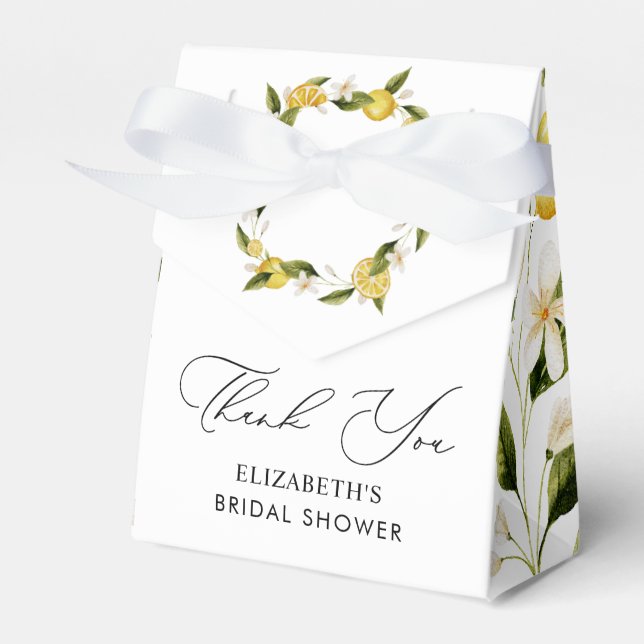 She Found Her Main Squeeze Lemon Bridal Shower Favor Boxes (Front Side)