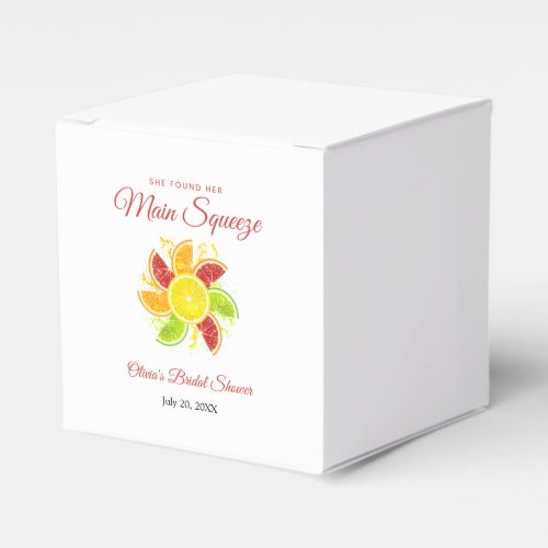 She Found Her Main Squeeze Lemon Bridal Shower  Favor Boxes