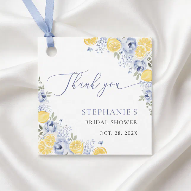 She Found Her Main Squeeze Lemon Bridal Shower Favor Tags | Zazzle