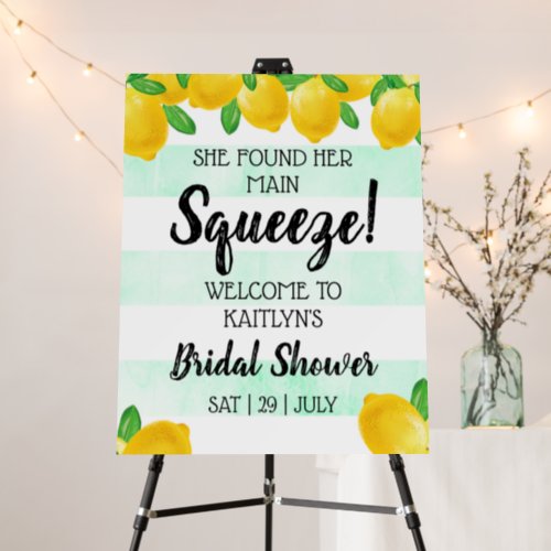 She Found Her Main Squeeze Lemon Bridal Shower Foam Board