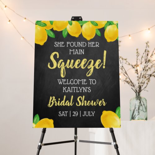 She Found Her Main Squeeze Lemon Bridal Shower Foam Board