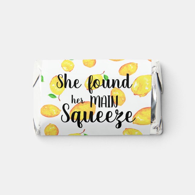 She Found Her Main Squeeze Lemon Bridal Shower  Hershey's Miniatures (Front)