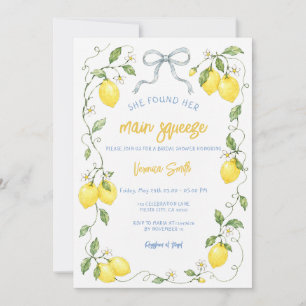 She Found Her Main Squeeze Lemon Bridal Shower Invitation