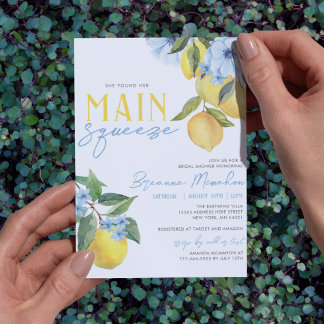 She Found Her Main Squeeze Lemon Bridal Shower Invitation