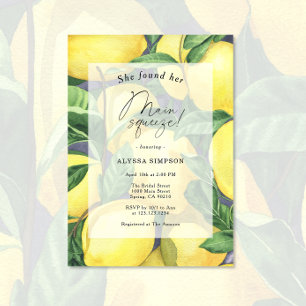She Found Her Main Squeeze Lemon Bridal Shower Invitation