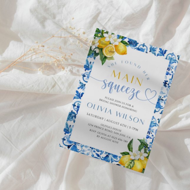 She Found Her Main Squeeze Lemon Bridal Shower Invitation (Creator Uploaded)