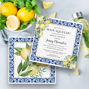 She Found Her Main Squeeze Lemon Bridal Shower Invitation by Celebrais at Zazzle