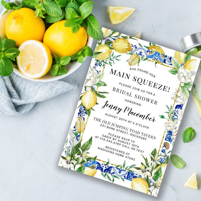 She Found Her Main Squeeze Lemon Bridal Shower Invitation (Creator Uploaded)