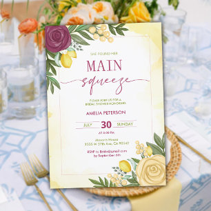 She Found Her Main Squeeze Lemon Bridal Shower Invitation