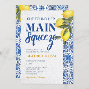 She Found Her Main Squeeze Lemon Bridal Shower Invitation