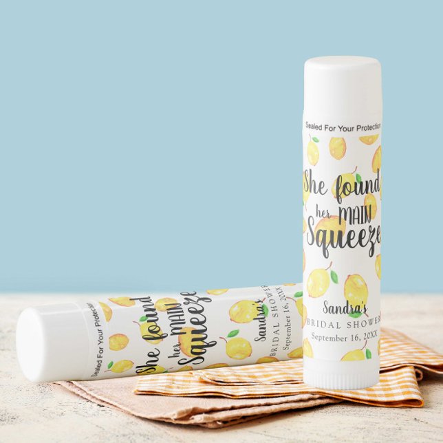 She Found Her Main Squeeze Lemon Bridal Shower  Lip Balm (Creator Uploaded)