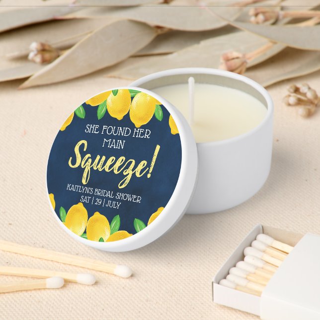 She Found Her Main Squeeze Lemon Bridal Shower Mini Candle Favors (Insitu)