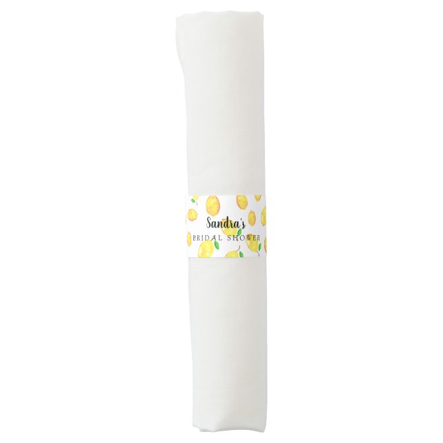 She Found Her Main Squeeze Lemon Bridal Shower Napkin Bands (Front)