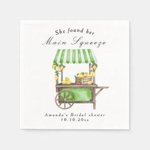 She Found Her Main Squeeze Lemon Bridal Shower Napkins