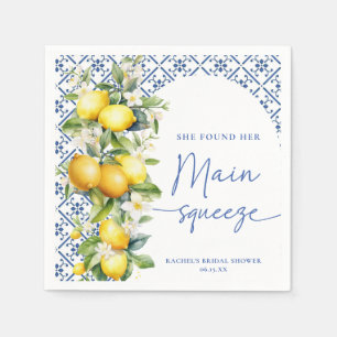 She Found Her Main Squeeze Lemon Bridal Shower Napkins