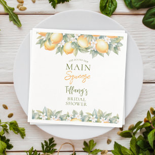 She Found Her Main Squeeze Lemon Bridal Shower Napkins