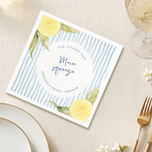 She Found Her Main Squeeze Lemon Bridal Shower Napkins