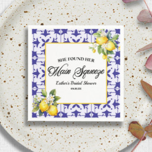 She Found Her Main Squeeze Lemon Bridal Shower Napkins