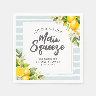 She Found Her Main Squeeze Lemon Bridal Shower Napkins