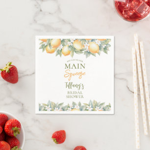She Found Her Main Squeeze Lemon Bridal Shower Napkins