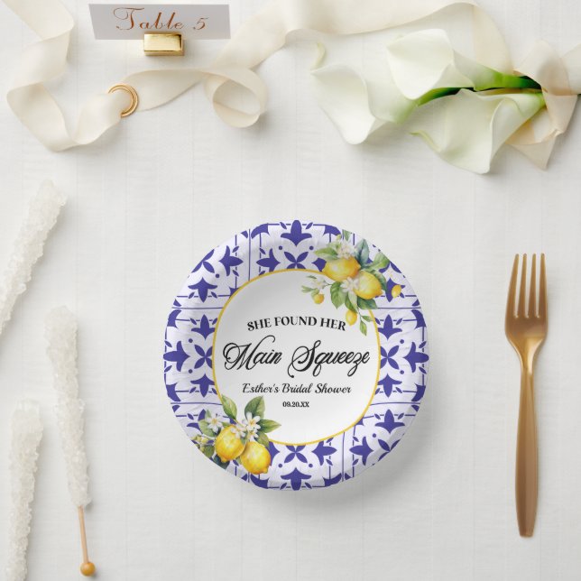 She Found Her Main Squeeze Lemon Bridal Shower Paper Bowls (Wedding)