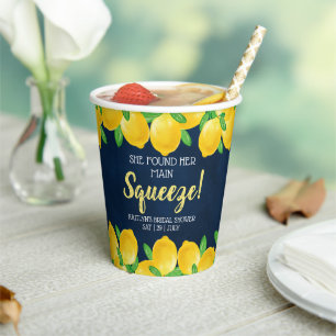 She Found Her Main Squeeze Lemon Bridal Shower Paper Cups