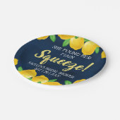 She Found Her Main Squeeze Lemon Bridal Shower Paper Plates (Angled)
