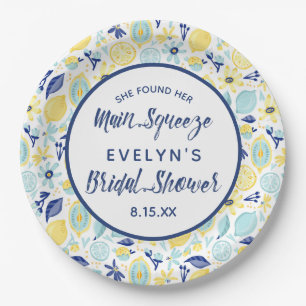 She Found Her Main Squeeze Lemon Bridal Shower Paper Plates