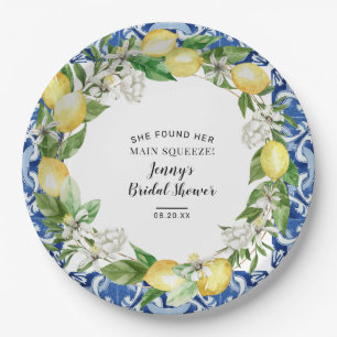 She Found Her Main Squeeze Lemon Bridal Shower Paper Plates
