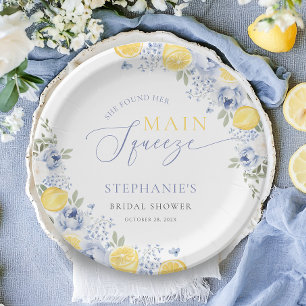She Found Her Main Squeeze Lemon Bridal Shower Paper Plates