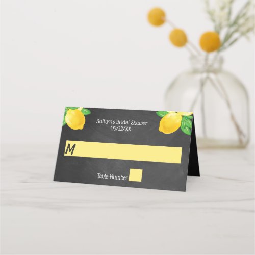 She Found Her Main Squeeze Lemon Bridal Shower Place Card
