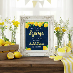 She Found Her Main Squeeze Lemon Bridal Shower Poster