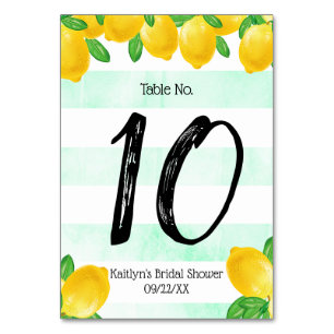 She Found Her Main Squeeze Lemon Bridal Shower Table Number