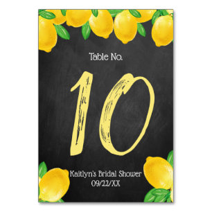 She Found Her Main Squeeze Lemon Bridal Shower Table Number