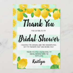 She Found Her Main Squeeze Lemon Bridal Shower Thank You Card