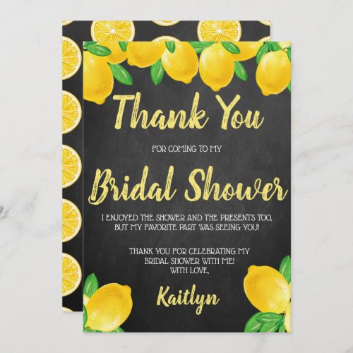 She Found Her Main Squeeze Lemon Bridal Shower Thank You Card