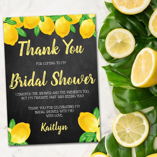 She Found Her Main Squeeze Lemon Bridal Shower Thank You Card (Creator Uploaded)