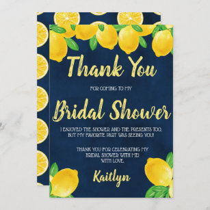 She Found Her Main Squeeze Lemon Bridal Shower Thank You Card