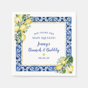 She Found Her Main Squeeze Lemon Brunch Bubbly Napkins
