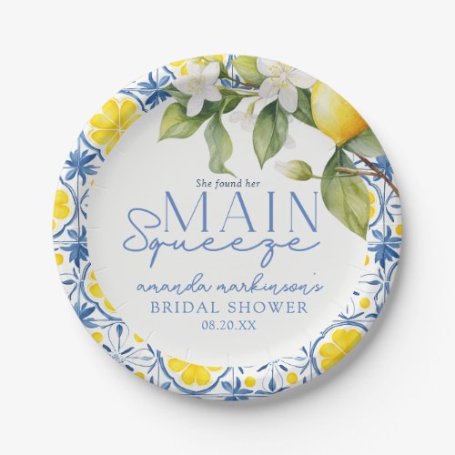 She Found Her Main Squeeze Lemon Mediterranean Paper Plates