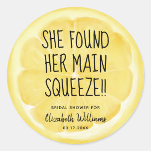 She Found Her Main Squeeze Lemon Slice Classic Round Sticker